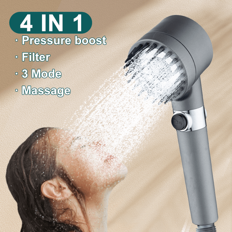 Filtered Shower Head Set | Massaging Handheld | Multiple Pressure Modes | High Water Flow